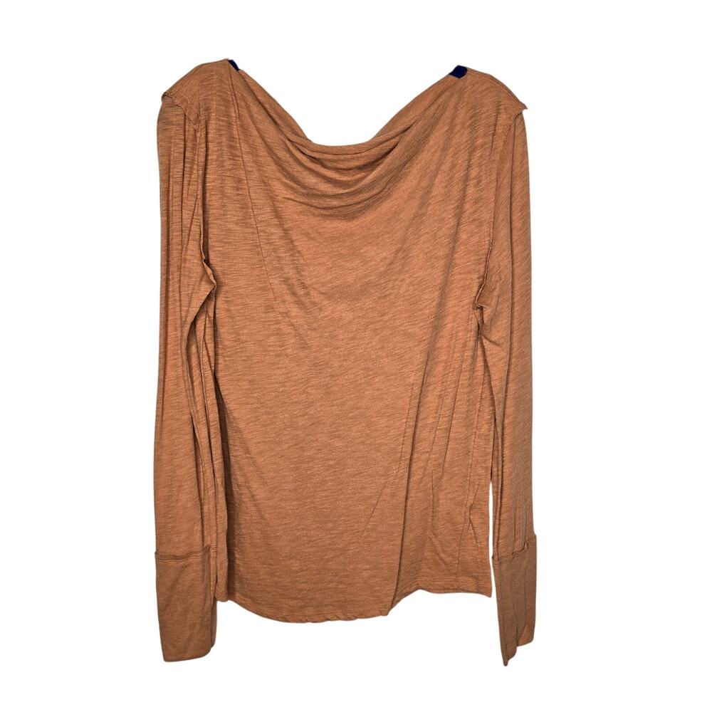 We the Free People Kimmi Heathered Camel Brown Long Sleeve Top Size Medium